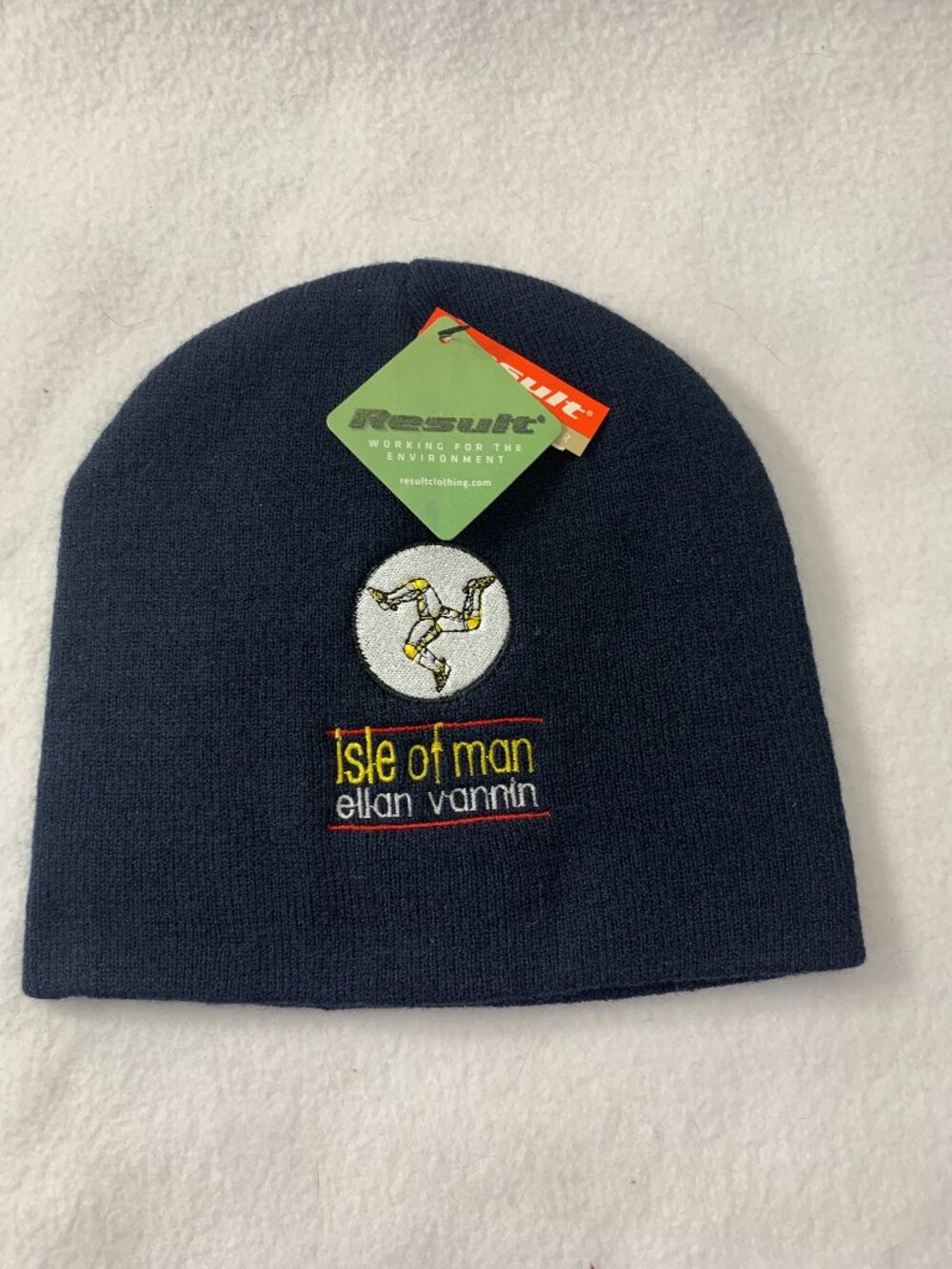 NWT Result Isle of Man Unisex Knit Beanie Hat Three Legs of Man Manx